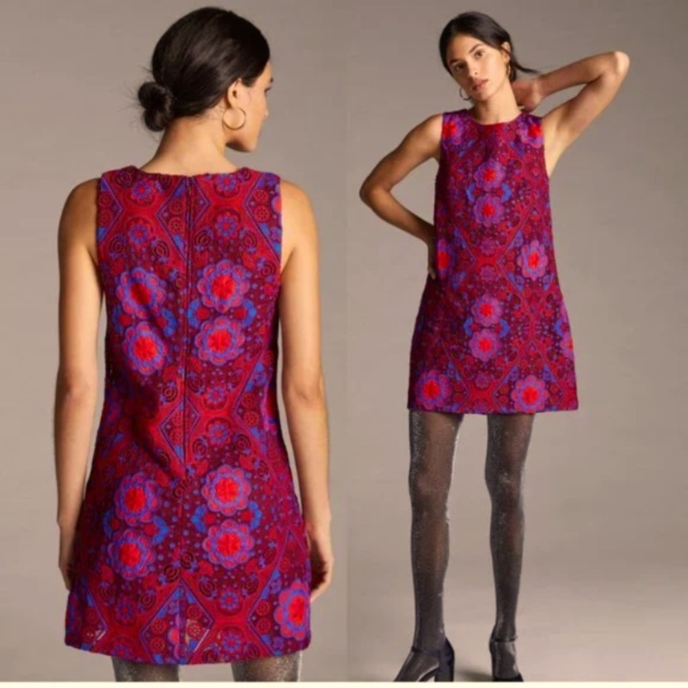 NWT Eva Franco Eyelet Embroidered Mini Dress